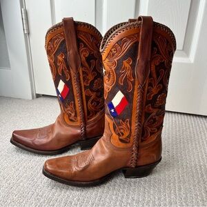 Corral Boots Men’s 9 D Cowboy Boots Texas Flag Leather NEW w/ $655 Tag